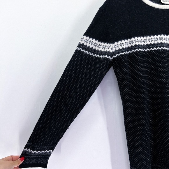Vintage Partners Black Fair Isle Super Soft Wool Angora Sweater Lightweight - Picture 5 of 7